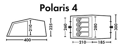 Полуавтоматическая кемпинговая палатка Polaris 4